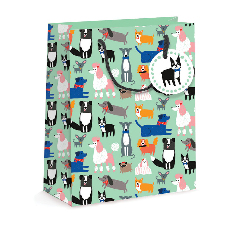 Nelson Line Medium Gift Bag - Colorful Dogs - NLGB02M
