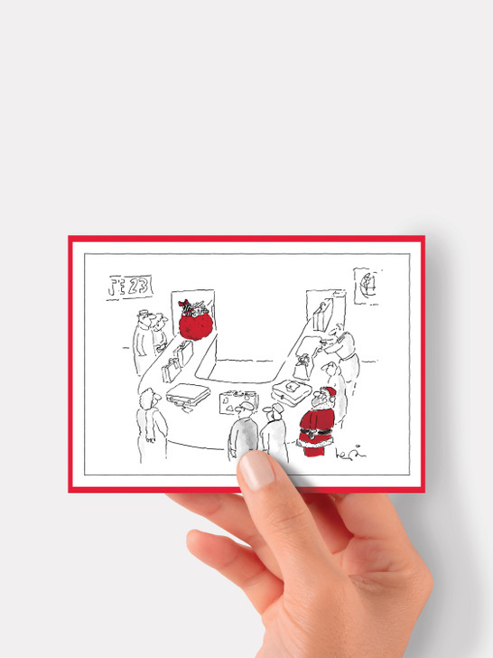 Santa At The Airport | New Yorker Christmas Cover Card