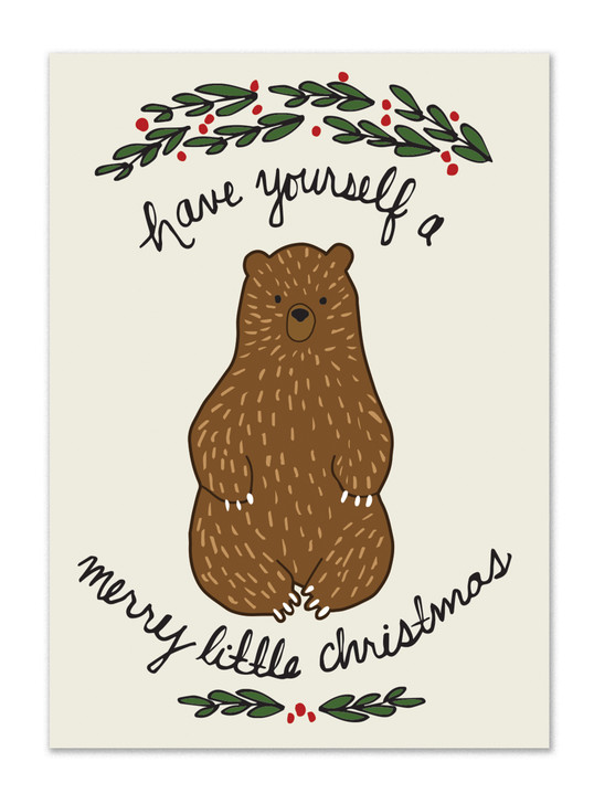 BEARY CHRISTMAS - 4-1/2 x 6-1/4" XMAS CARD