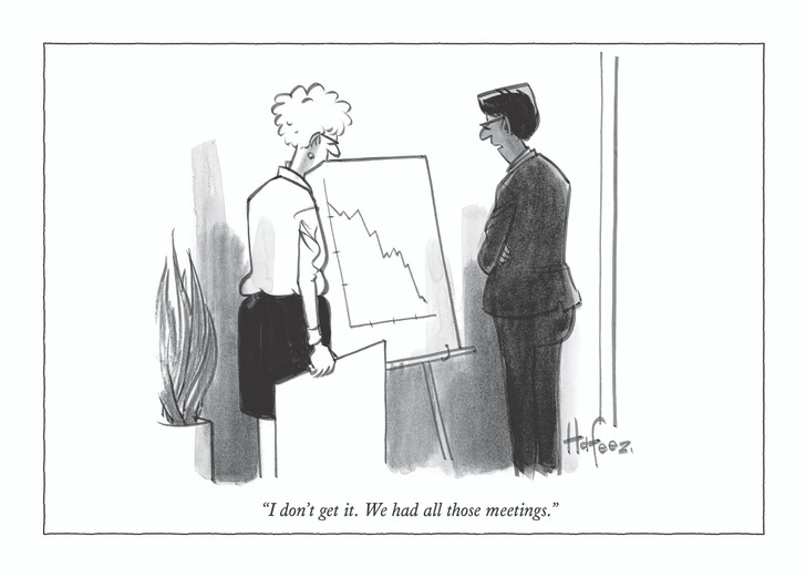 ALL THOSE MEETINGS - 5 x 7 NEW YORKER CARD