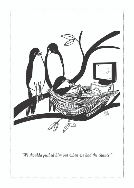 PUSHED HIM OUT - 5 x 7 NEW YORKER CARD