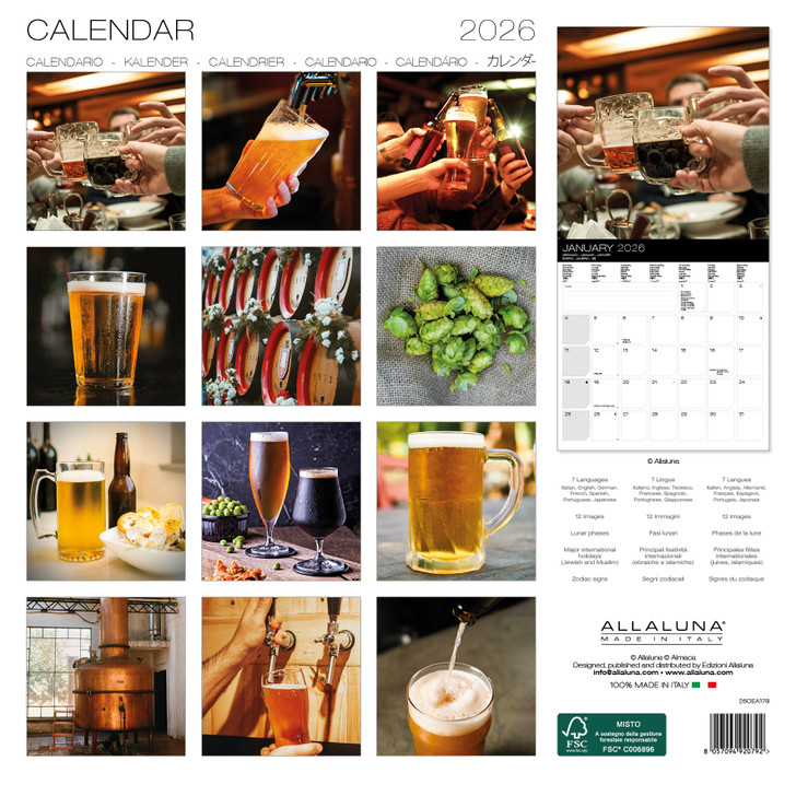 BEERS - 12 x 12 WALL CALENDAR