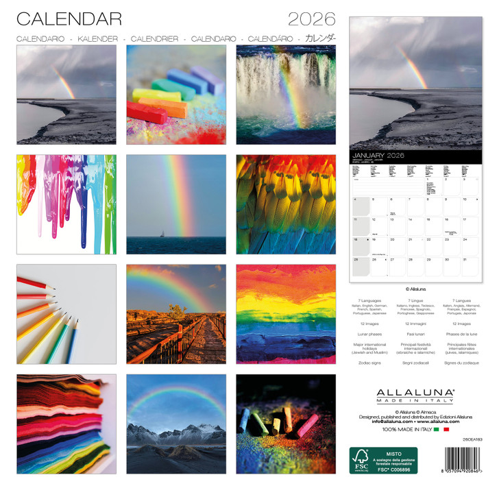 RAINBOWS - 12 x 12 WALL CALENDAR