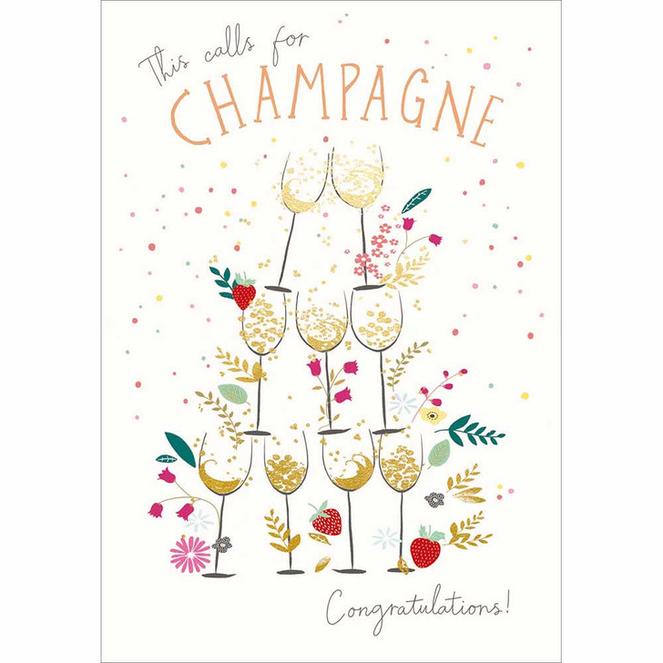 CELEBRATORY CHAMPAGNE - 5 x 7" CARD