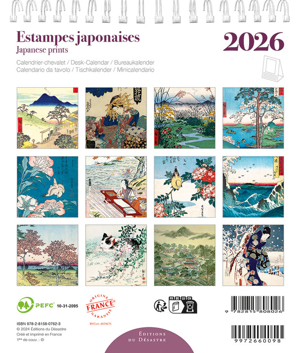 ESTAMPES JAPONAISES / JAPANESE PRINTS - 5.5 x 6.25 DESK CALENDAR