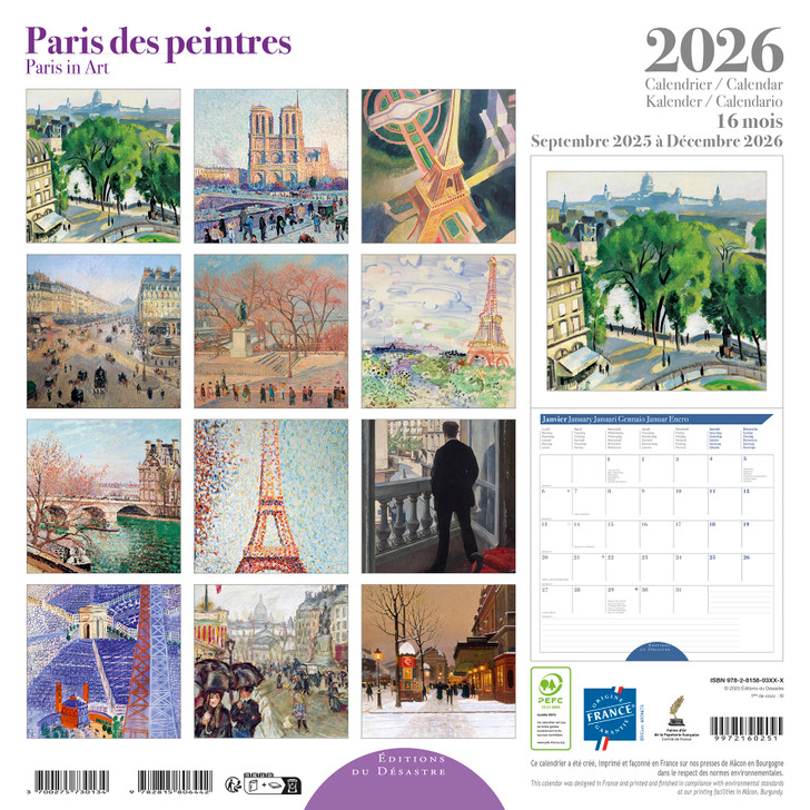 PARIS PAINTERS - 12 x 12 WALL CALENDAR