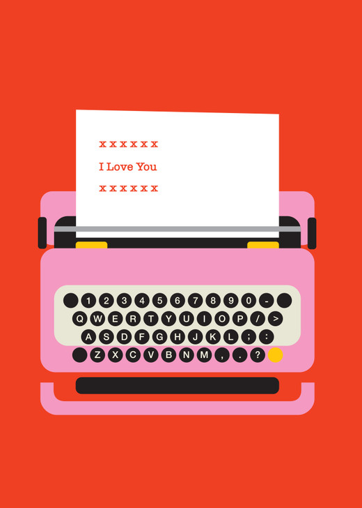 LOVE TYPEWRITER - 4.5 x 6.25" Card