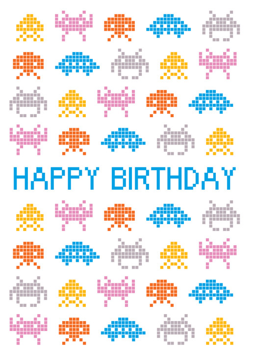 Space Invaders | General Greeting Card | Nelson Line Studio