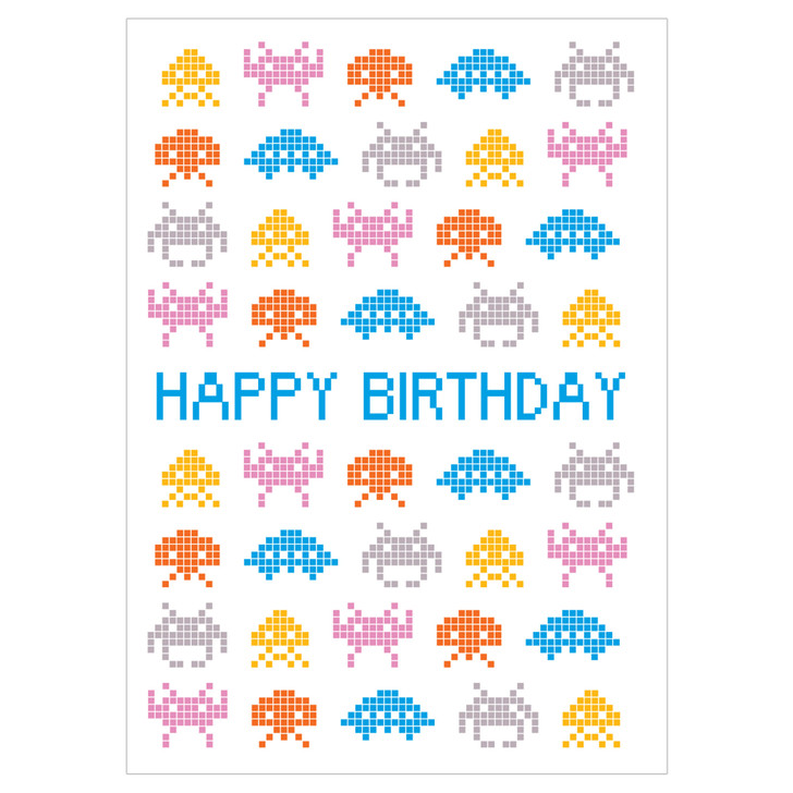 Space Invaders | General Greeting Card | Nelson Line Studio