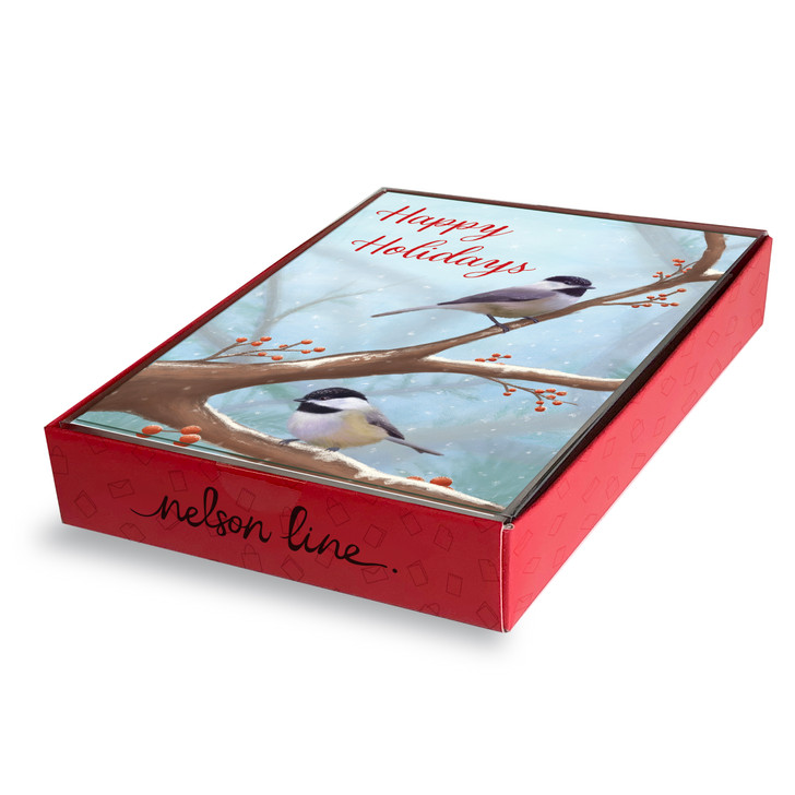 Birds In The Snow - Christmas Box - 12 Cds/Env | Christmas & Holiday Greeting Card | Nelson Line Studio