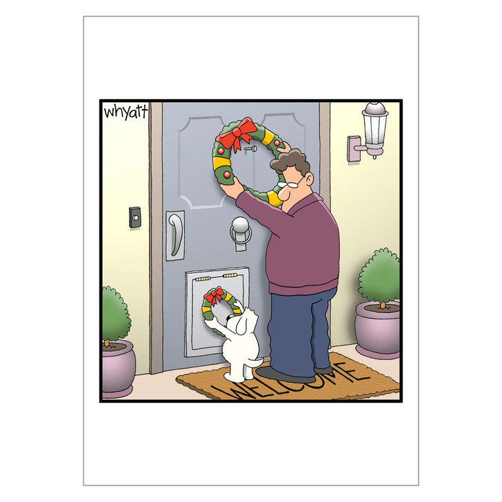 Doggie Wreath | Christmas Greeting Card | Cartoon Collection
