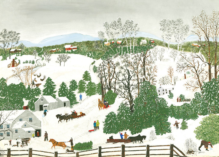 Out For Christmas Trees - 12 Cds/Env Museum Christmas Bx | Christmas & Holiday Greeting Card | Nelson Line Studio