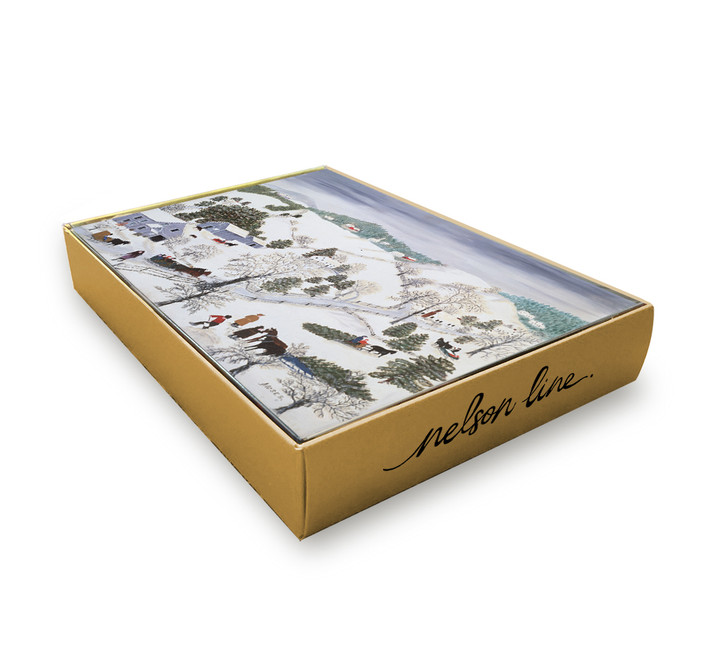 Out For Christmas Trees - 12 Cds/Env Museum Christmas Bx | Christmas & Holiday Greeting Card | Nelson Line Studio