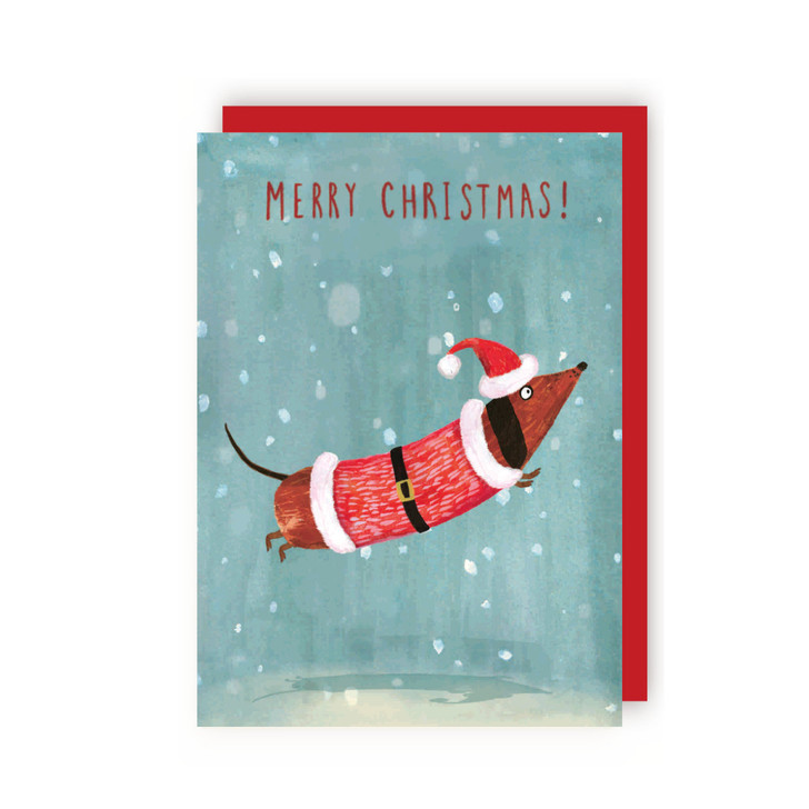 SANTA SAUSAGE - 4x6 CHRISTMAS CARD