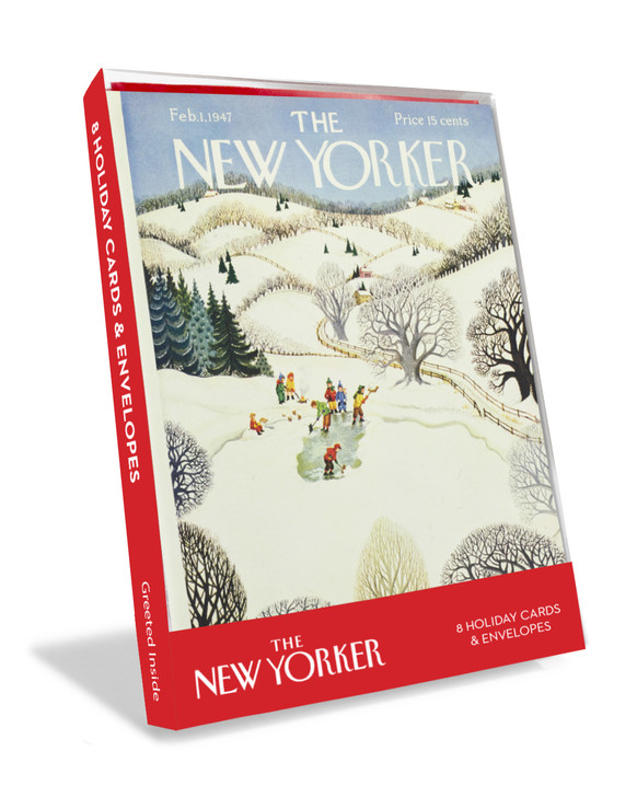 Snow Day At The Pond 8/Box Christmas | New Yorker Christmas Card