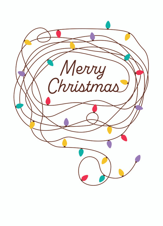 Tangled Lights | Christmas Greeting Card | Dicky Bird