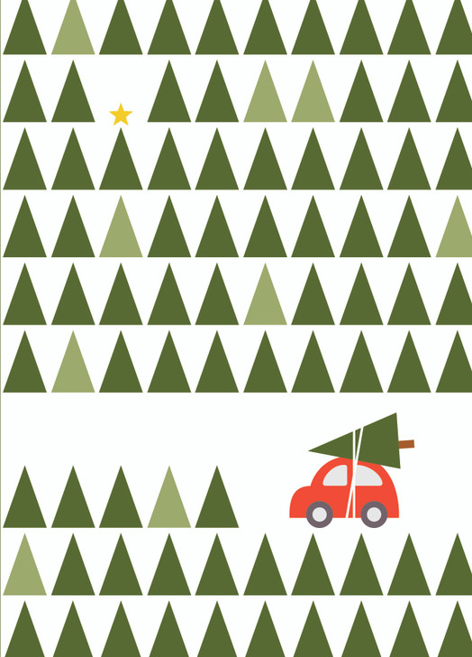 Trees | Christmas Greeting Card | Dicky Bird