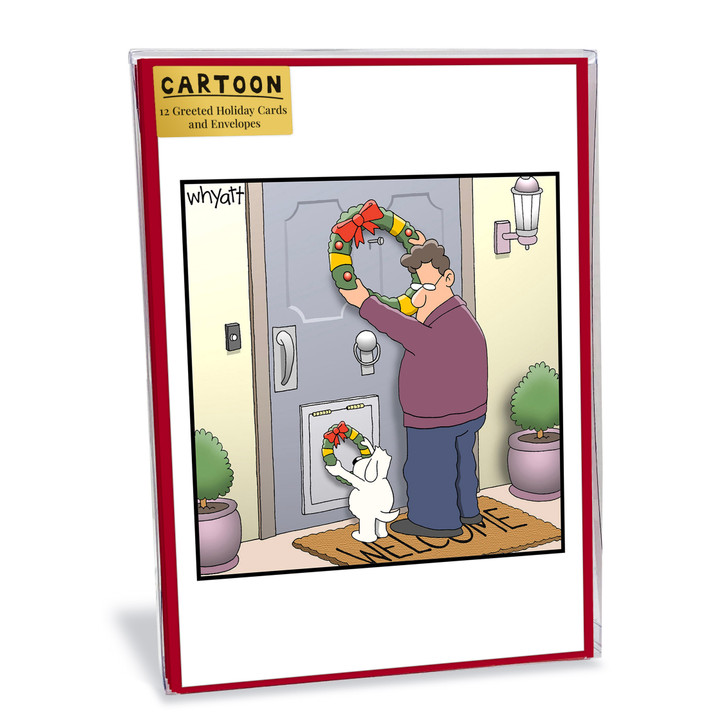 Doggie Wreath - 12/Box Christmas | Christmas & Holiday Greeting Card | Nelson Line Studio