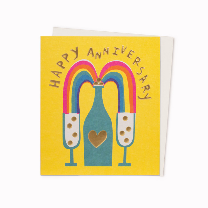 RAINBOW BUBBLY - 4.5 x 5.25 ANNIVERSARY CARD