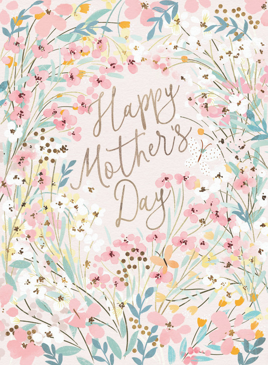 PINK POSIES - 5 x 7" MOTHER'S DAY CARD