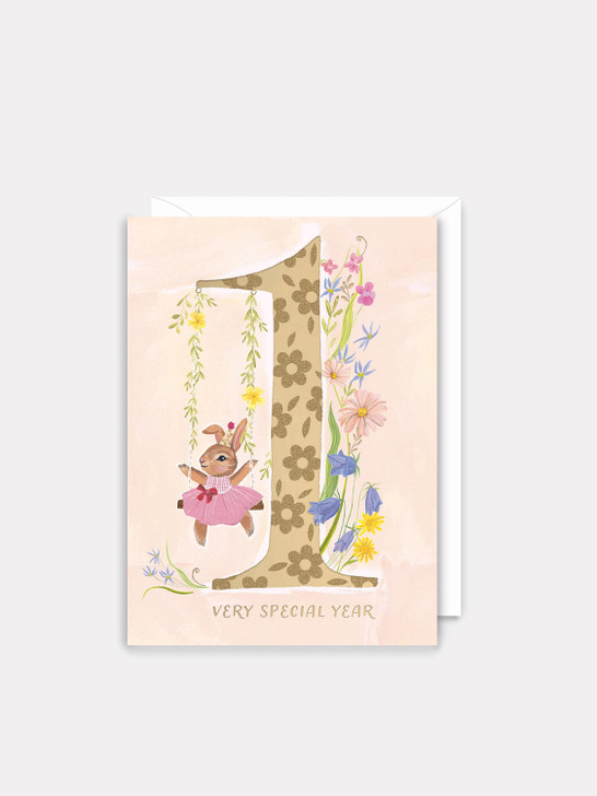 1St Birthday Bunny | Birthday Greeting Card | Woodmansterne
