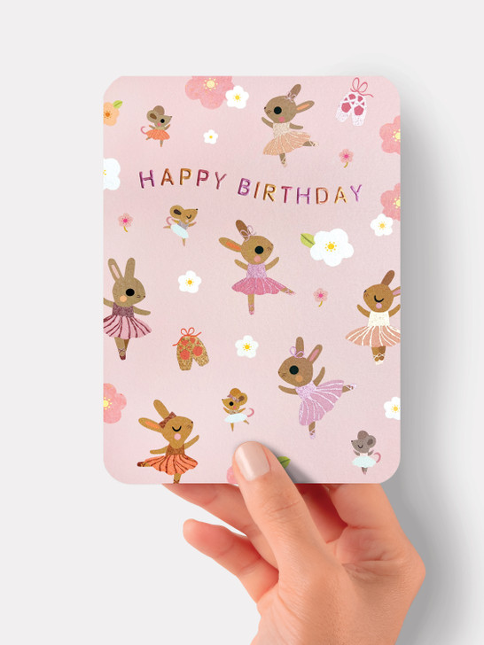 Birthday Ballerina - 5 x 7" Birthday Card