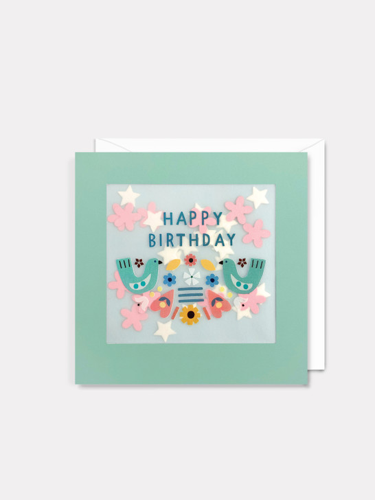 Birthday Bird - 5 x 5" Birthday Card