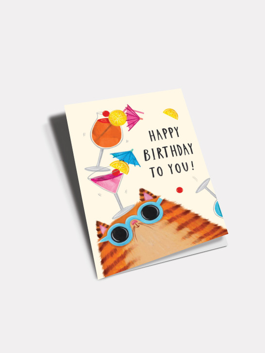Birthday Cat Cocktails | Birthday Greeting Card | Charley Rabbit