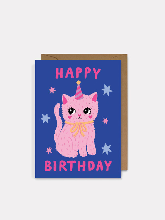 Birthday Kitty - 3.5 x 4.75" Birthday Card