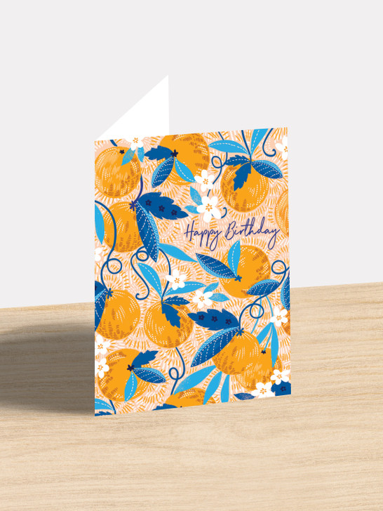 Birthday Orange - 4.75 x 6.75" Birthday Card