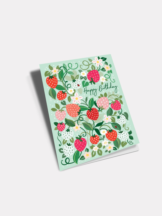 Birthday Strawberry - 4.75 x 6.75" Birthday Card