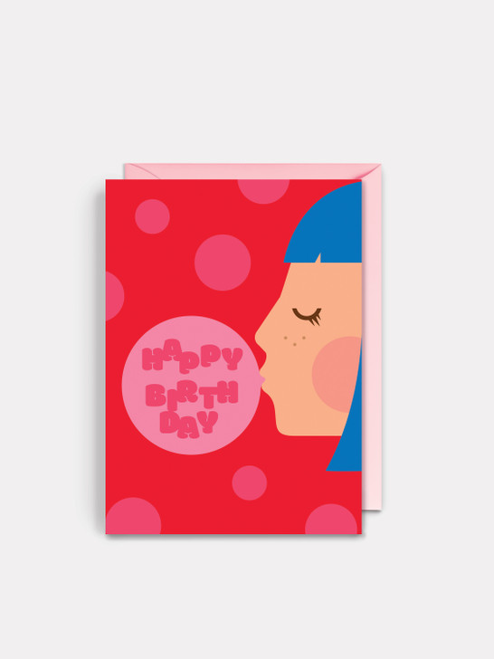 Bubblegum Birthday - 4.5 x 6.25" Birthday Card
