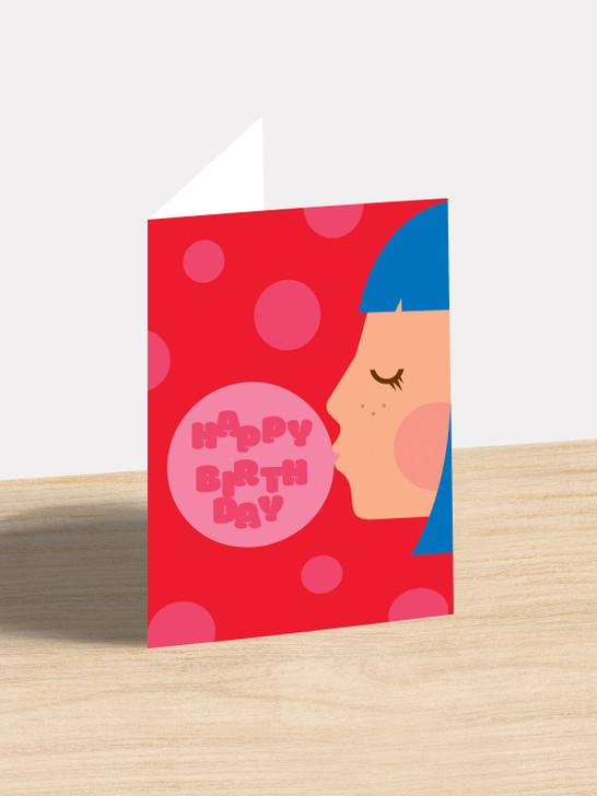 Bubblegum Birthday - 4.5 x 6.25" Birthday Card