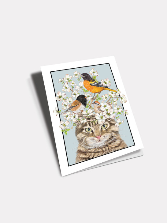 Cat And Dogwood | Birthday Greeting Card | Sugarhouse Greetings