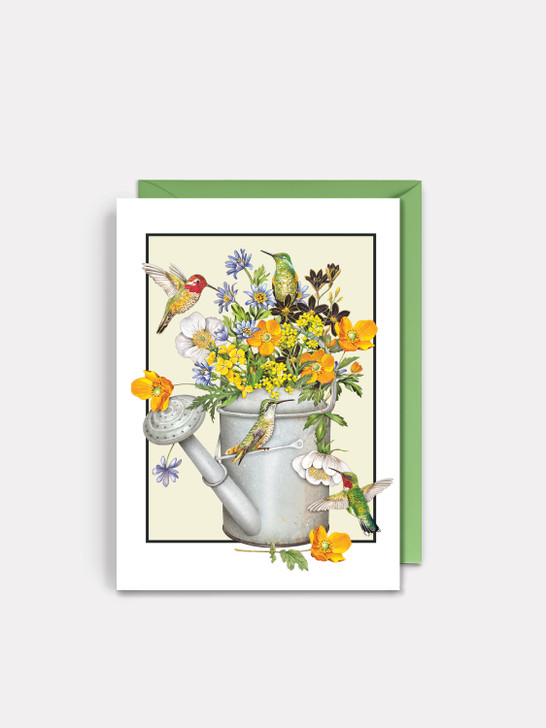 Four Hummingbirds - 4.5 x 6.25 Birthday Card