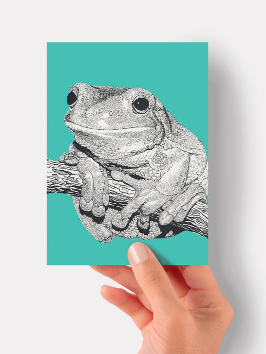 Green Tree Frog - 4.5 x 6.25 Card