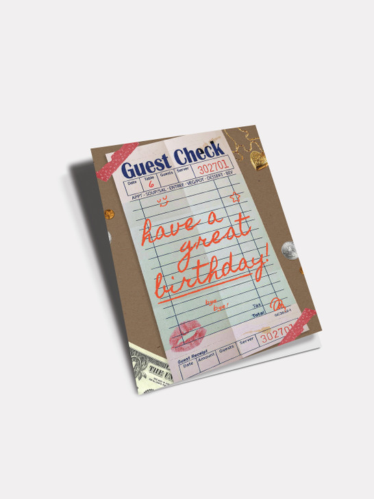 Guest Check | Birthday Greeting Card | Number 6
