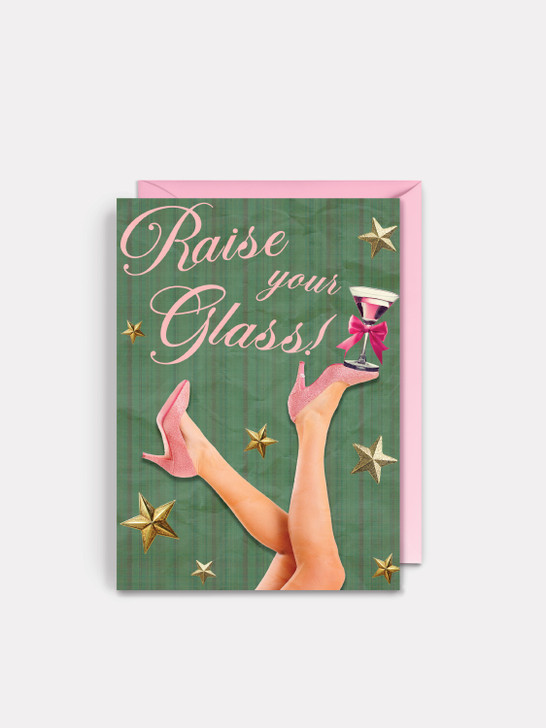 Raise Your Glass | Birthday Greeting Card | Number 6