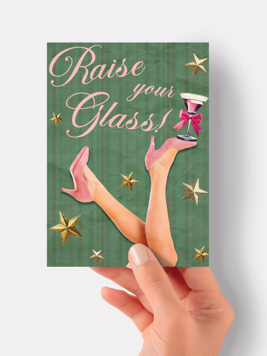 Raise Your Glass - 4.5 x 6.25 Birthday Card