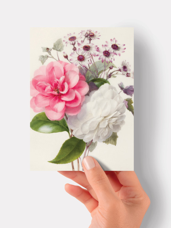Spray of Three Flowers - 4.5 x 6.25 Card