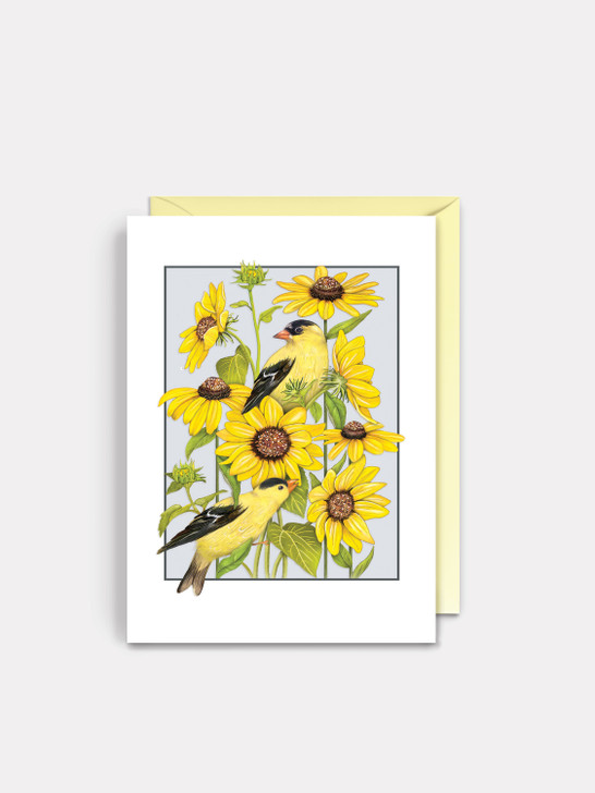 Sunflowers And Goldfinches | Birthday Greeting Card | Sugarhouse Greetings