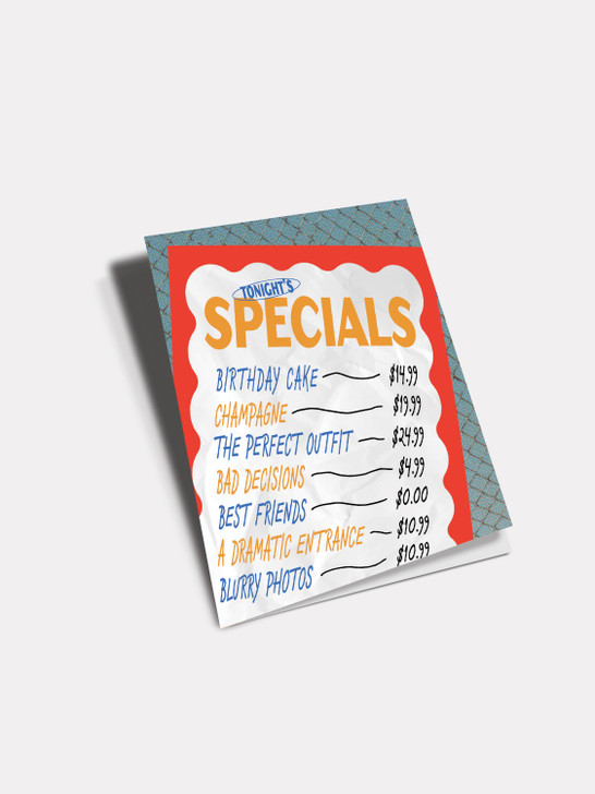 Tonight's Specials | Birthday Greeting Card | Number 6