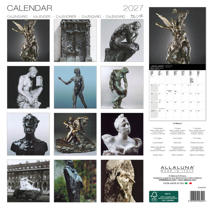 AUGUSTE RODIN 12 x 12 ALLALUNA CALENDAR