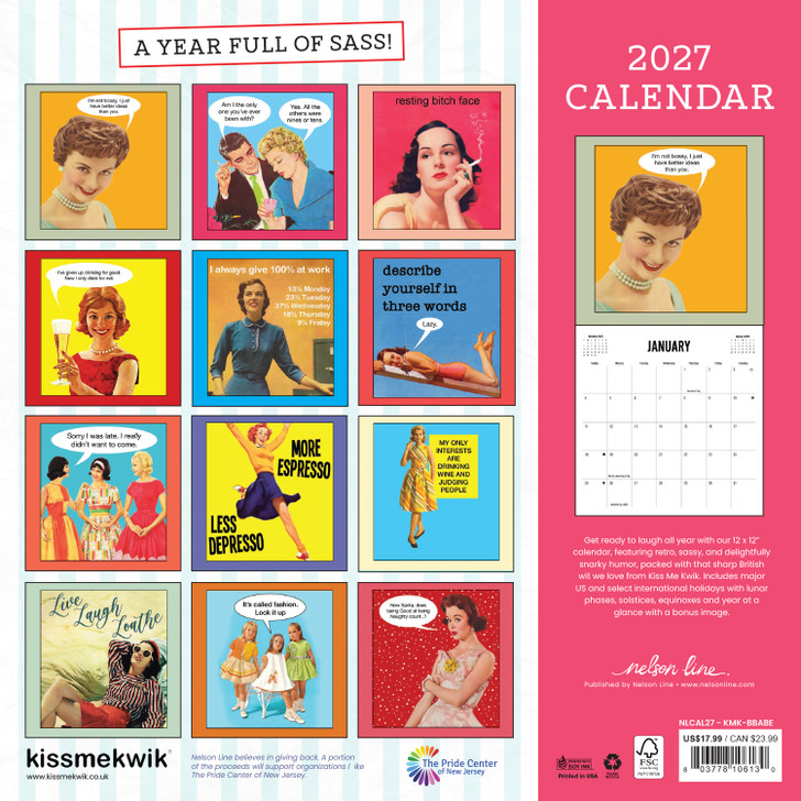 BOSS BABES 12 x 12 KISS ME KWIK CALENDAR