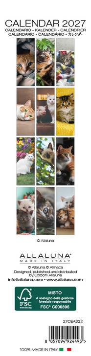 CATS BOOKMARK 2 x 8 ALLALUNA CALENDAR