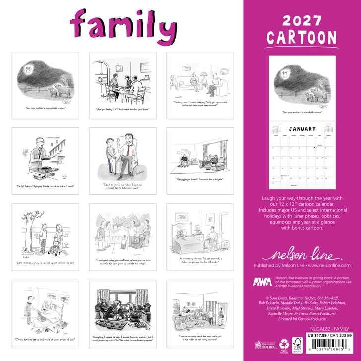 FAMILY 12 x 12 CARTOON CALENDAR