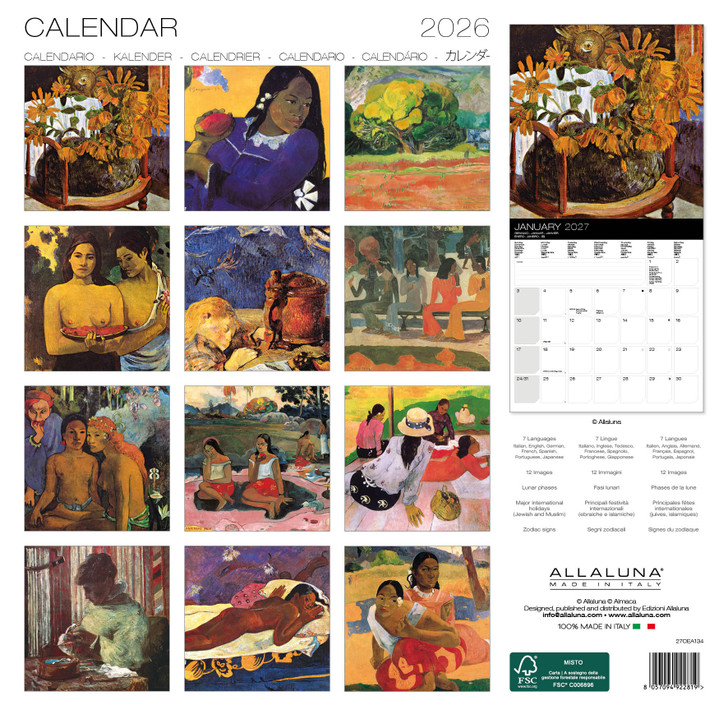 GAUGUIN 12 x 12 ALLALUNA CALENDAR