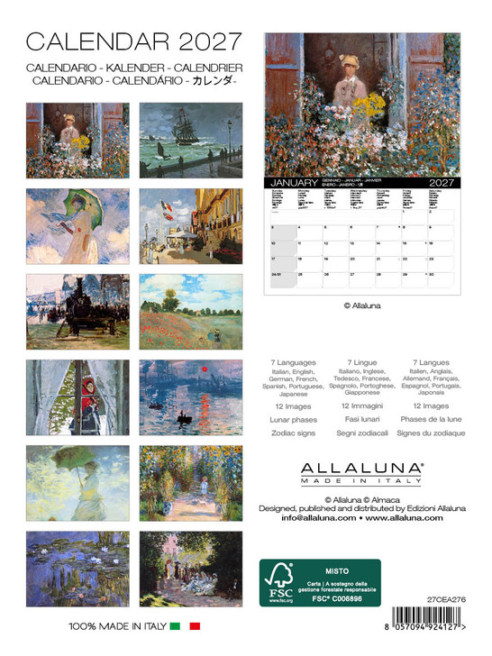 MONET 6 x 8 ALLALUNA CALENDAR