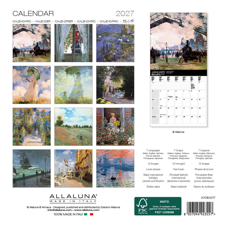 MONET 7 x 7 ALLALUNA CALENDAR