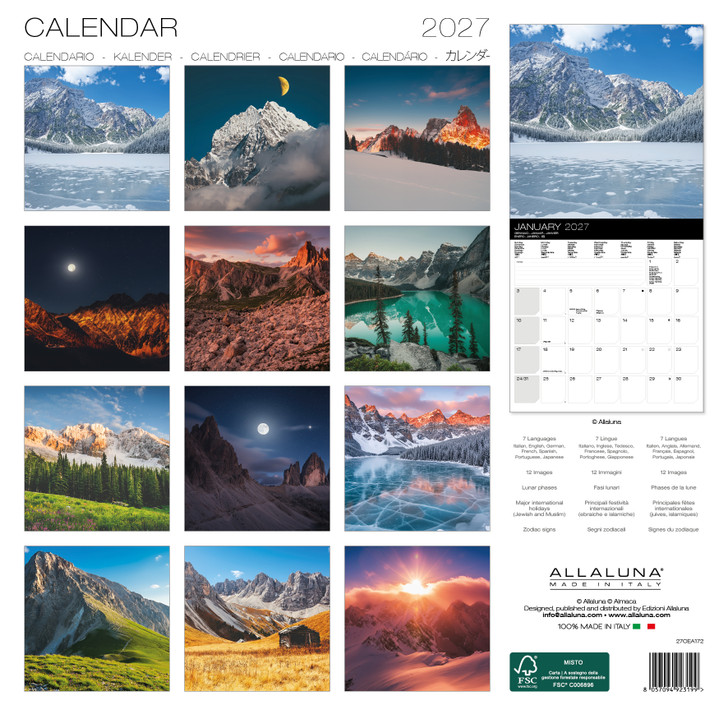 MOUNTAINS 12 x 12 ALLALUNA CALENDAR